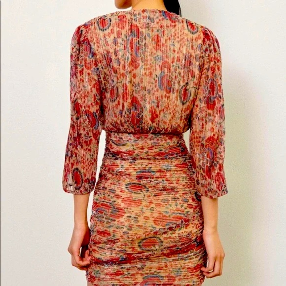 ba&sh Metallic Shimmery Ruched Dress - Picture 2 of 10